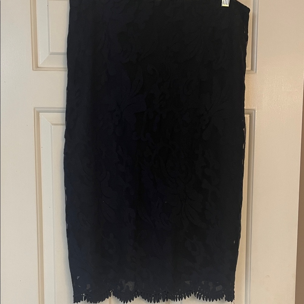 Ann Taylor Navy Lace Pencil Skirt